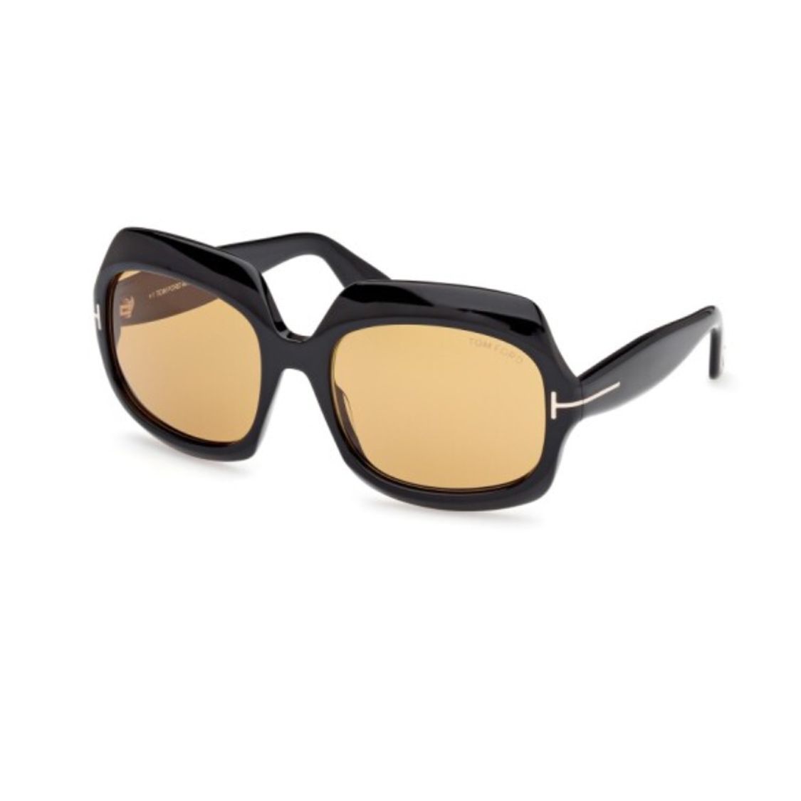 Tom Ford Rectangular Sunglasses With Logo Unisex sunglasses Black FT11556001E 60,Black