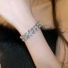 Collana Doppia Strato Ovale con Strass Stile Coreano - Raffinata e Versatile Catena per la Clavicola per Donne