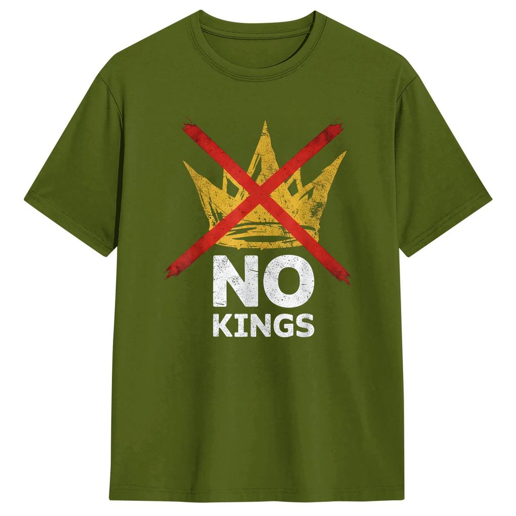 Vintage No King T Shirt Summer Pure Cotton T Shirts For Unisexs Trending Design Tee Shirt ShortSleeved Vintage Tees