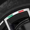 4pcs Italy Germany National Flag Aluminium Car Rims Wheel Eyebrow Stickers Emblem Badge Tire Rim Decorative Strips Auto Exterior Universal Accessories