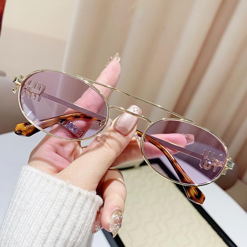 JYL TS Sunglasses Frameless Ellipse UV Street Women/9891