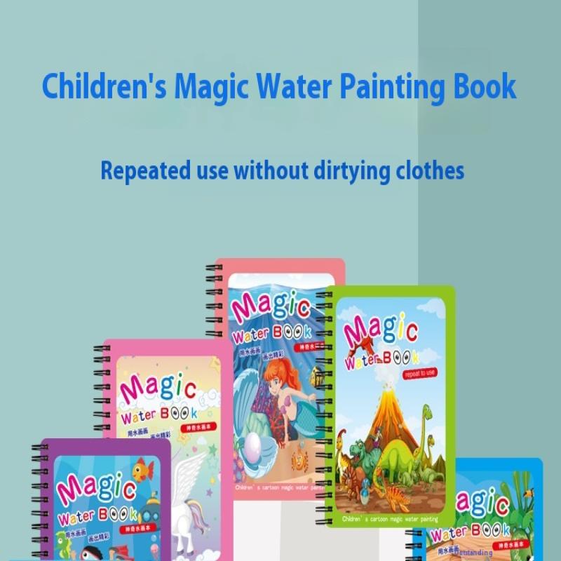1 Libro+1 Penna Libro da Colorare Riutilizzabile Libro da Dipingere con l'Acqua Sensoriale Educazione Precoce Puzzle Giocattoli da Disegno