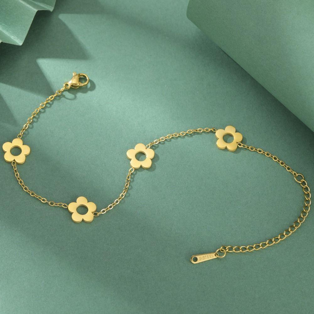 Sweet Stainless Steel Bracelet Adjustable Chain Charm Bracelet Jewelry Wrist Chain  Jewelry Gifts