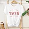 Vintage 1976 50th Birthday Print T-Shirt Women Retro Casual Tee 1976 Limited Edition Tee 50th Birthday T-shirts Female Tops Tees