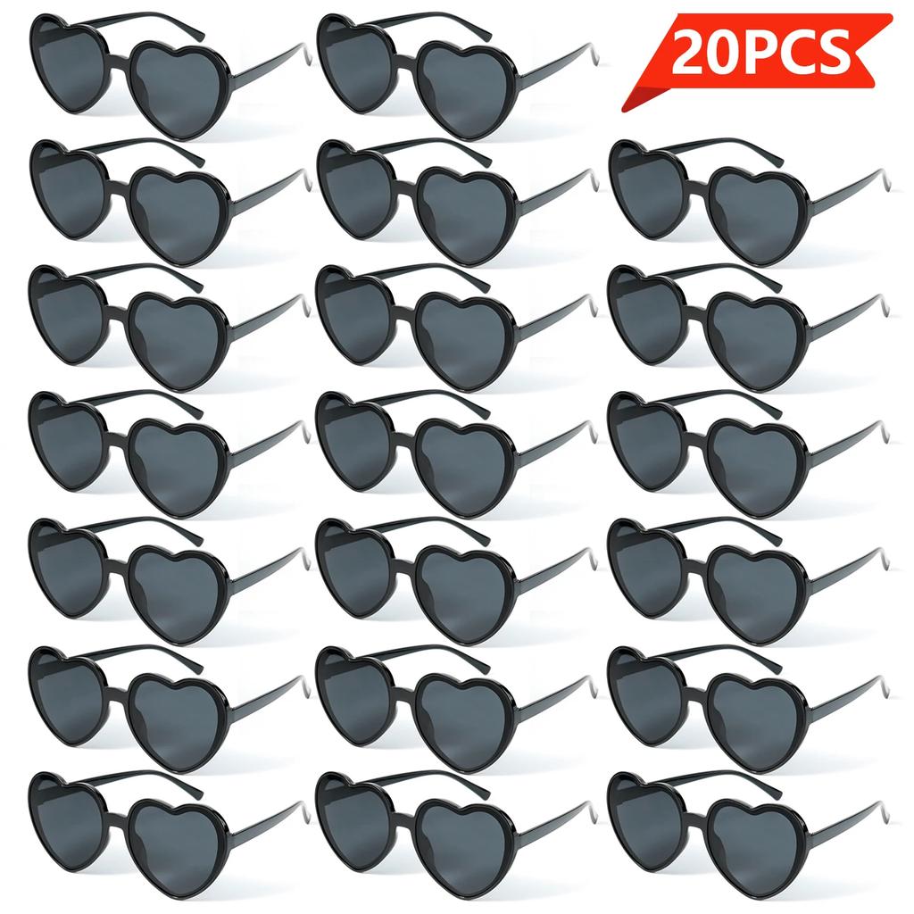 20Pcs Heart Shaped Glasses Cute Retro Decorative Casual For Women Men Christmas Halloween