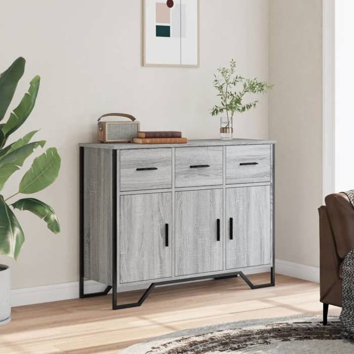 VidaXL Buffet Sonoma Grey 97x32.5x74.5 Cm Engineered Wood 848562