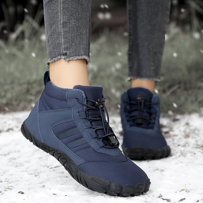 Men's and Women's Thickened Warm Hiking Mountaineering Thick Soles Comfortable Waterproof Non-slip Snow Boots Five Fingers Cotton Shoes