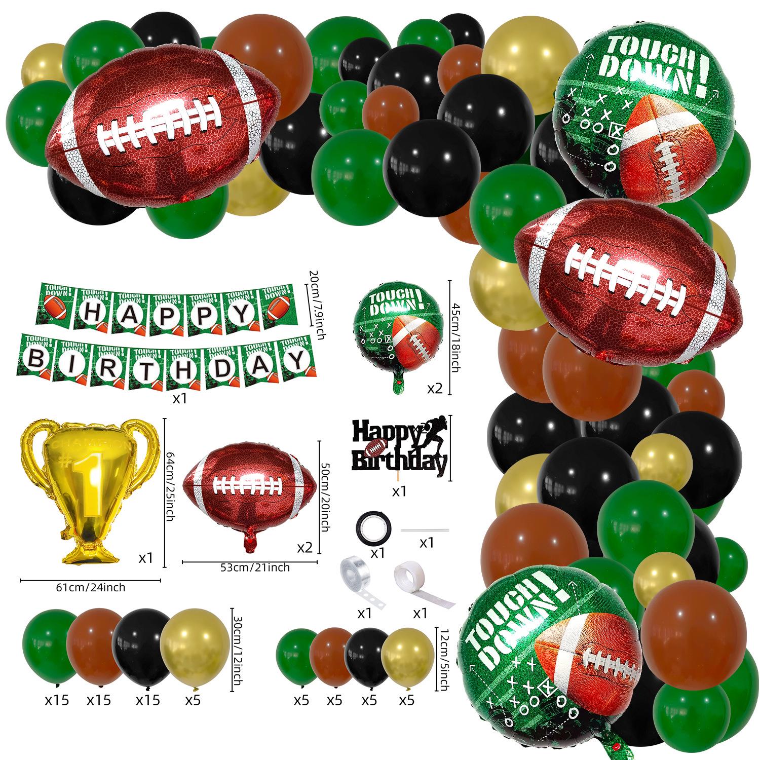 Rugby Theme Balloon Garland for Sports Field or Birthday Decor Rugby Balloon Garland