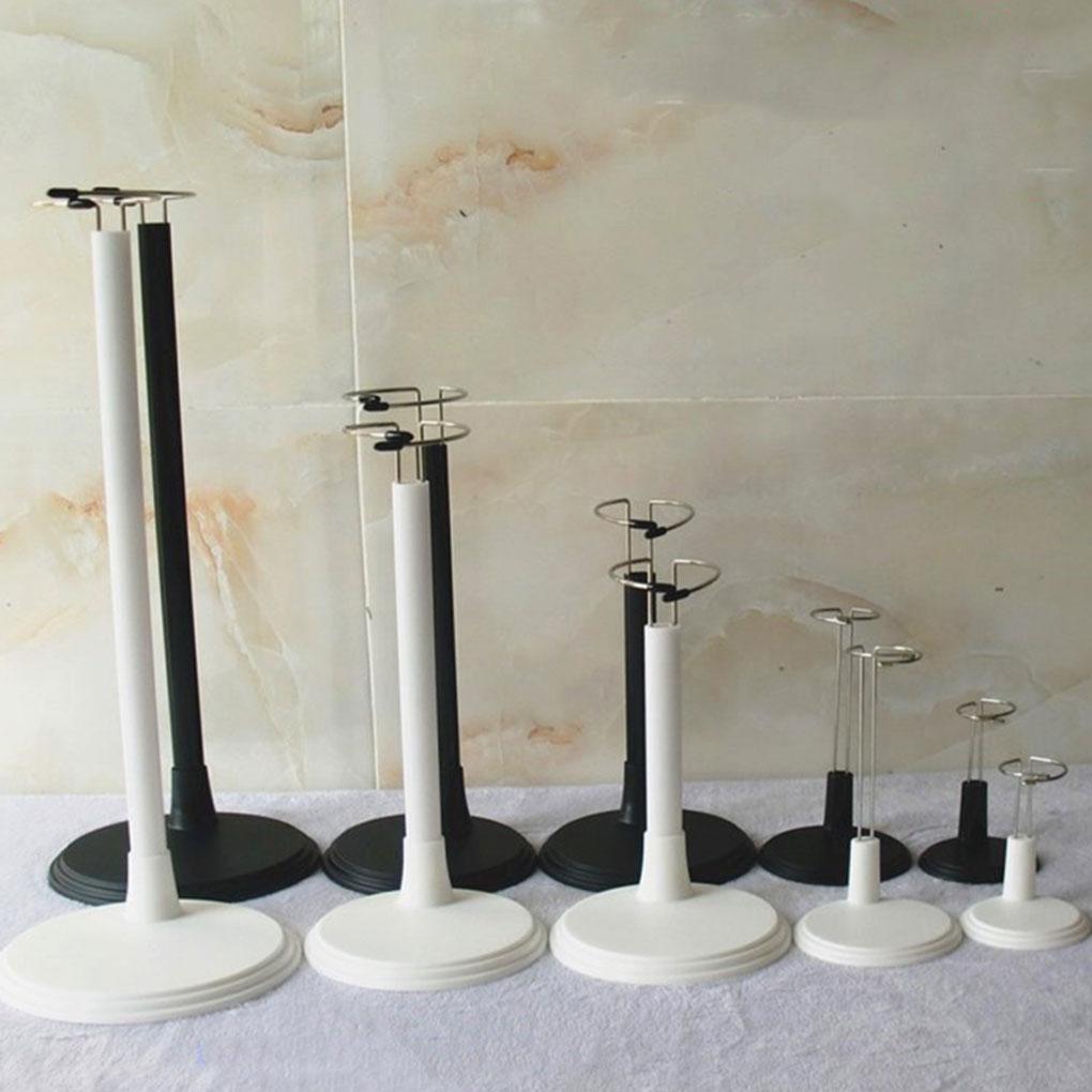 Sturdy and Durable PVC Ring Adjustable Metal Stand Showcase Doll Or Bear with Style Adjustable Allows To Be Placed, Black, 35