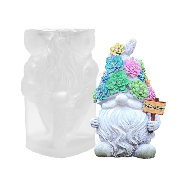 3D Gnome Silicone Mold Cute Dwarf Decorative Crafts Mold for DIY Crafts Scented Candle Soap Making,Home Decors Moulds