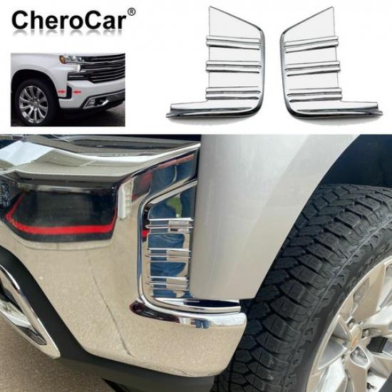 2Pcs Front Fascia Decor Cover Trim Accessories For + Chevy Silverado 1500