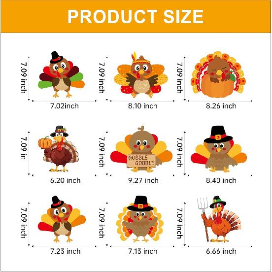 36Pcs DIY Thanksgiving Decorations Hanging Swirls Thanksgiving Turkey Ceiling Swirls for Indoor Home Party Decor