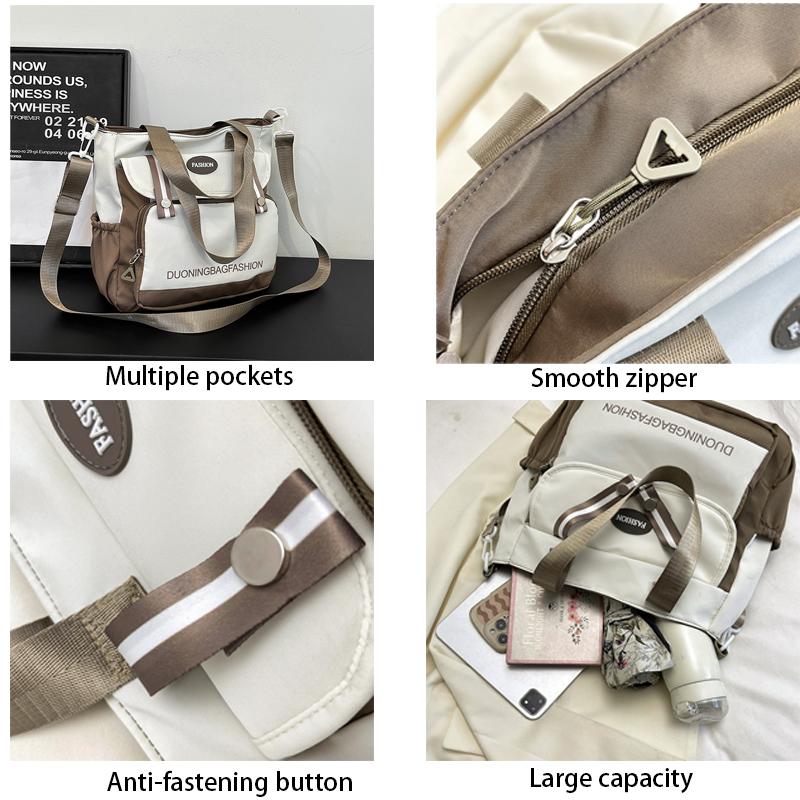 Korean Women's Bags Large Capacity Student Book Bag Unisex Shoulder Bag Multiple Pockets Crossbody Bag