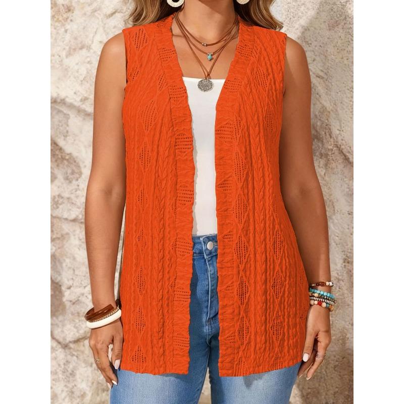 DICFY Women's Vintage Casual Solid Color Print Autumn Winter Sleeveless Jackets & Coats