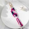 New ins style ethnic style mixed color woven cotton rope keychain pendant creative gift for girlfriends