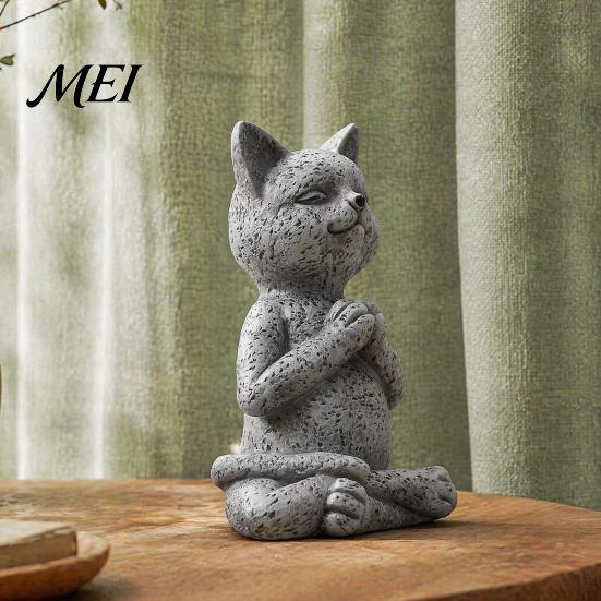 Dekorative Skulptur für Außenbereiche Tierfigur für Meditation Ornament, Harz Zen Statue, Stressabbau Sitzende Niedliche Gartengestaltung