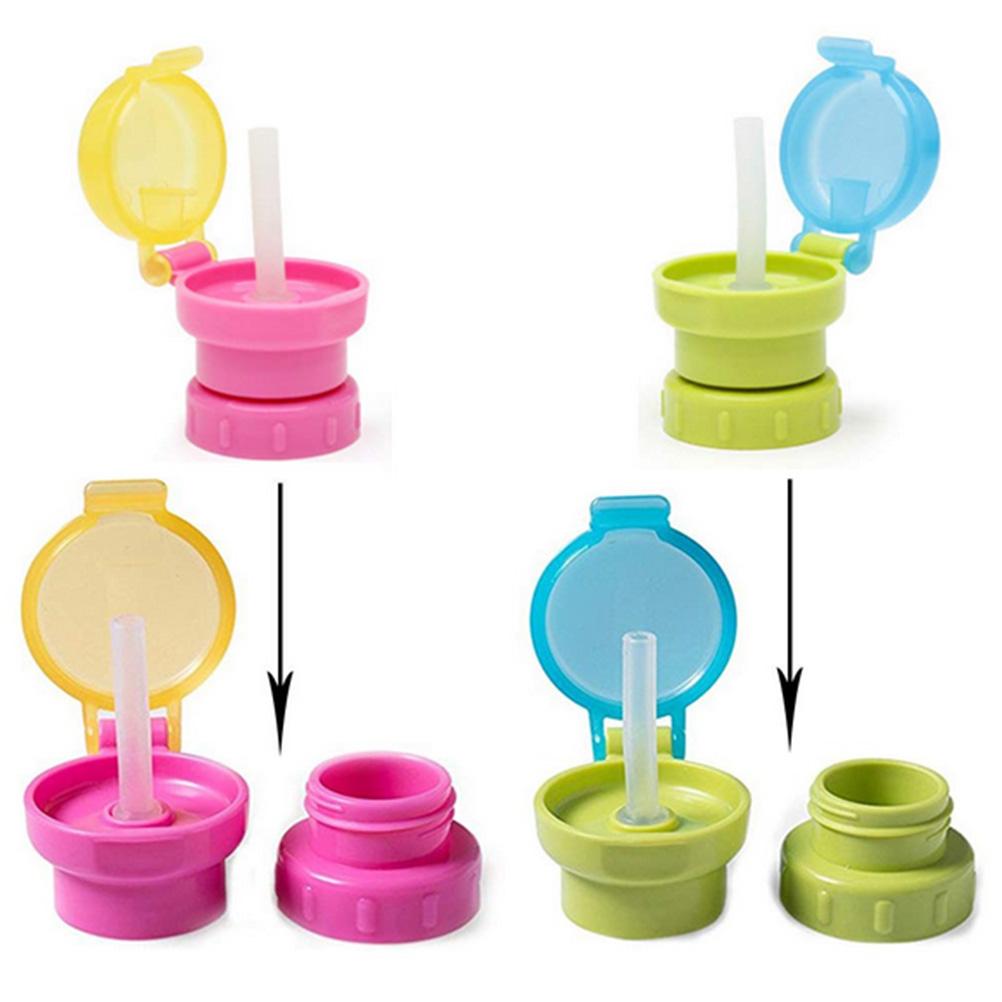 2Pcs Baby Anti Choke Straw Lid Portable Spill Proof Replacement Cap for Kids Bottle Drinking
