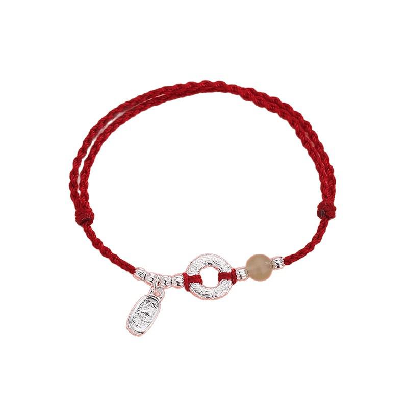 Chinesisches Tierkreiszeichen Rotes Schnur Sicherheitsverschluss Armband für Männer und Frauen - Handgeflochtenes Design