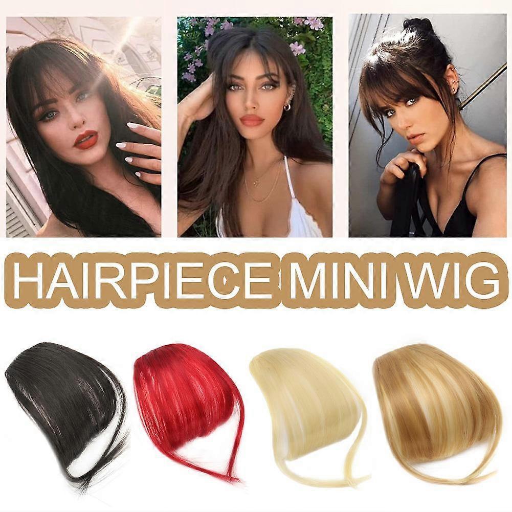 High Temperature Silk Hairpiece Mini Wig 13cm Synthetic Fiber Adjustable Bangs for Instant Style Change