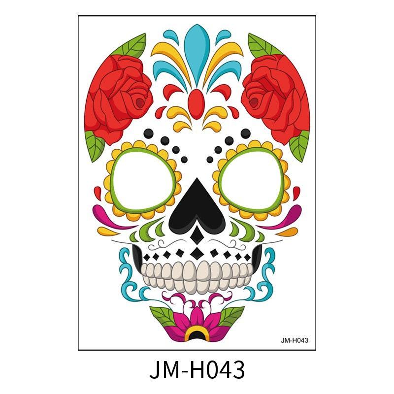 Cross Border Halloween Scene Tattoo Stickers Waterproof Sweat Day Of Dead Makeup Ball Funny Facial