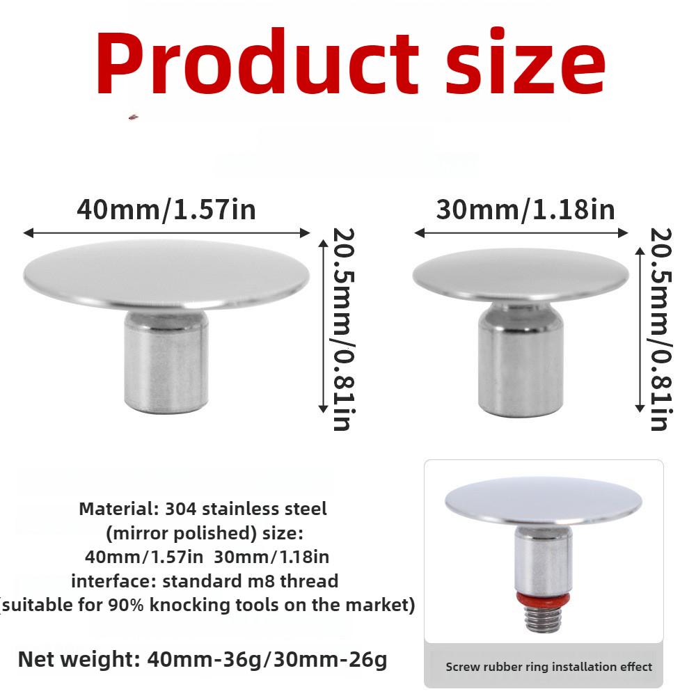 Ultralight leveling hammer replacement head car dent repair tool dent pit repair free sheet metal stainless steel head M8 thread