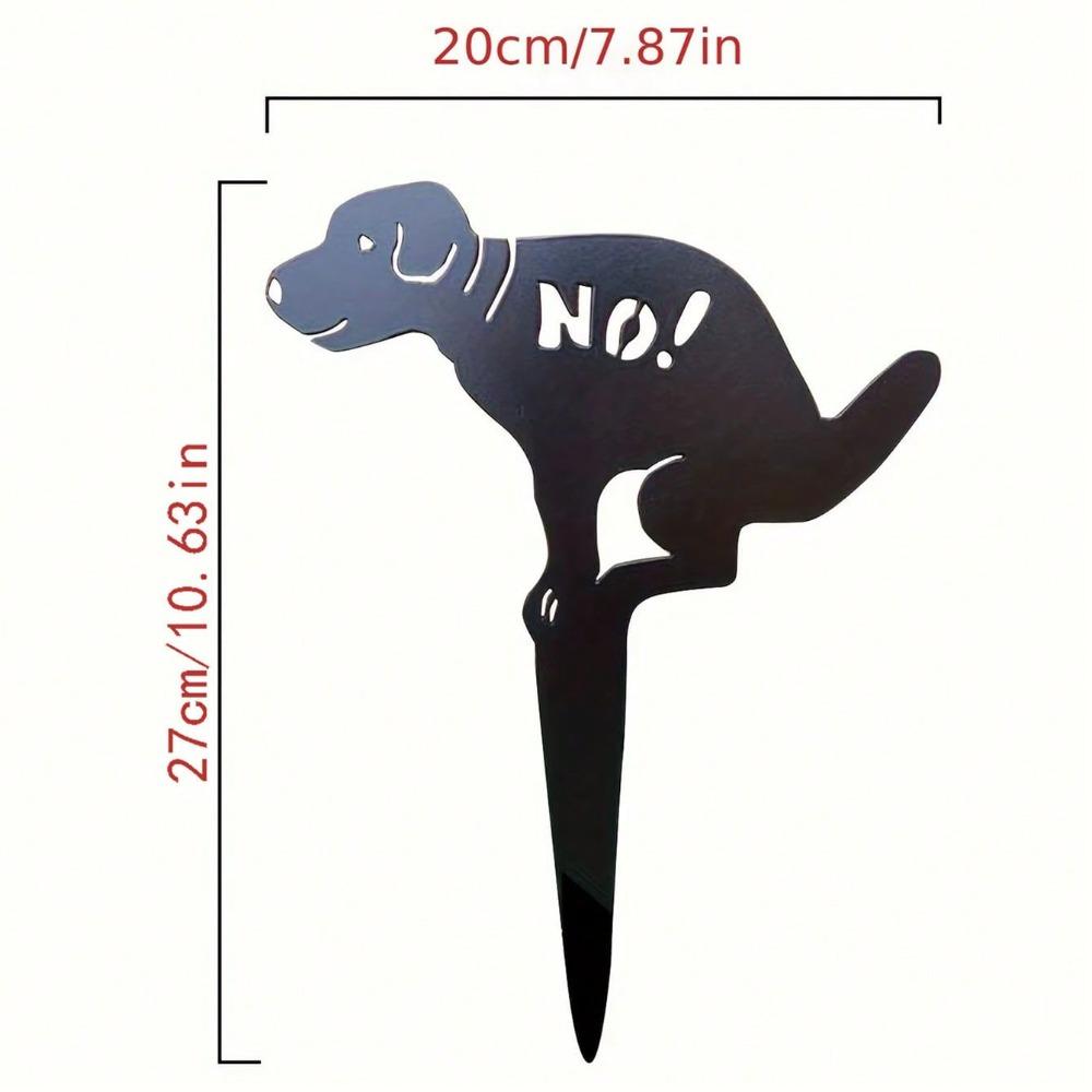 Puppy Iron Art Garden Stake, Outdoor Solid Color Lawn Ornament, Easy Install