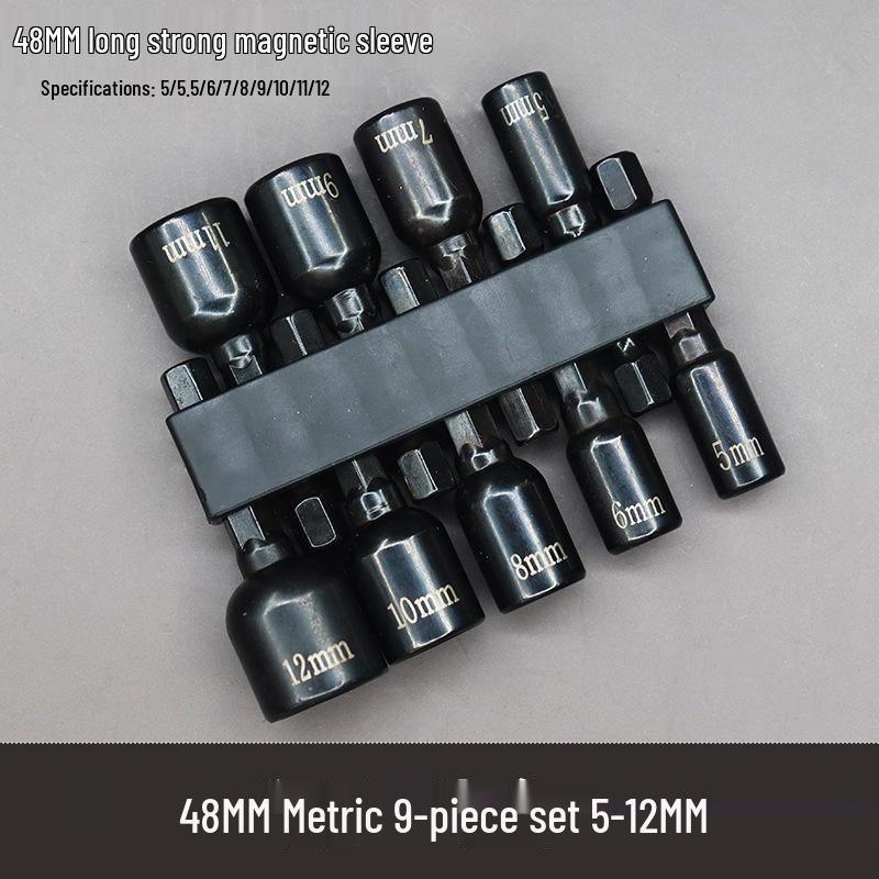 6.35mm Hexagonal Handle Air Screwdriver Set - 9/14 Piece Metric & Imperial Socket Head Accessories for Electric Hand Drill