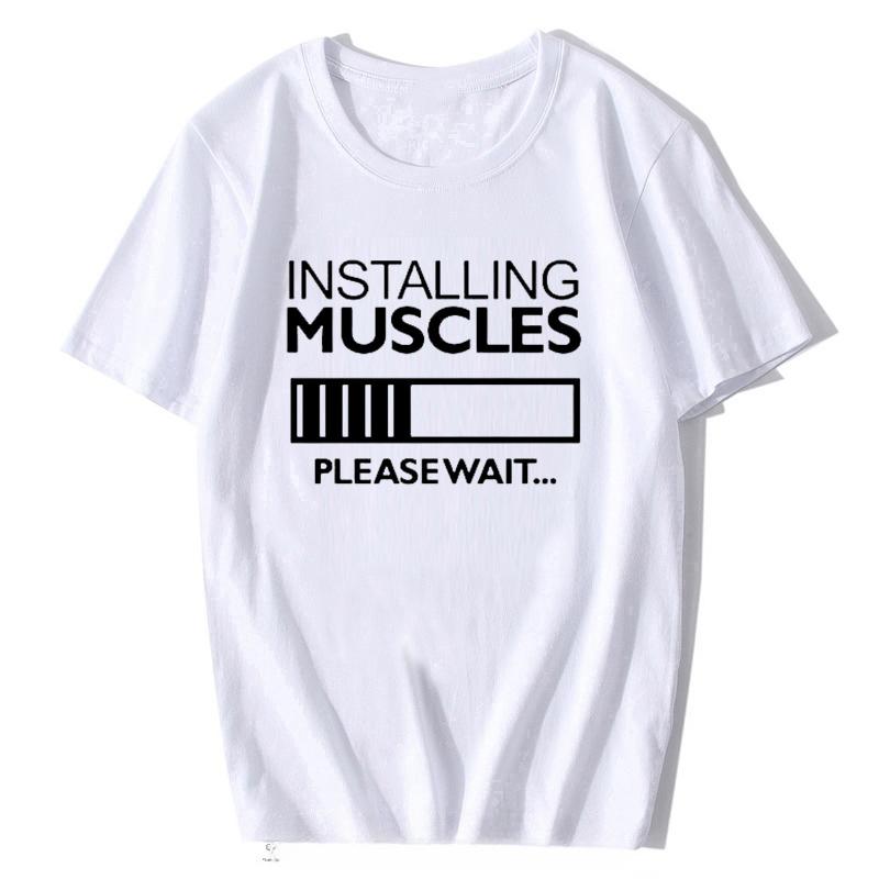 Summer New Unisexs Printed Sports Tshirt Muscle Shirt Outdoor Sports Fitness Top Vintage Cotton Roundneck Casual Clothing
