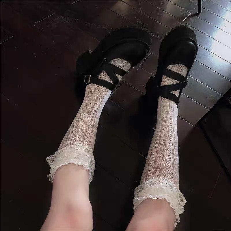 Lolita Japanese Lace Love Summer Thin Tube Socks Jk Soft Sister White Sweet Breathable Calf Socks