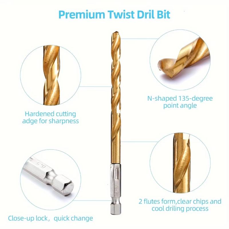 50/100Pcs Titanium-Coated Twist Drill Bit Set 1-3Mm Small Drill Bit Electric Drill Drilling Set Woodworking