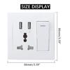 Dual USB Plug Power Socket 10A Wall AC DC Charger Switch Outlet Adapter Port Electrical Equipment Accessories Home 86x86mm