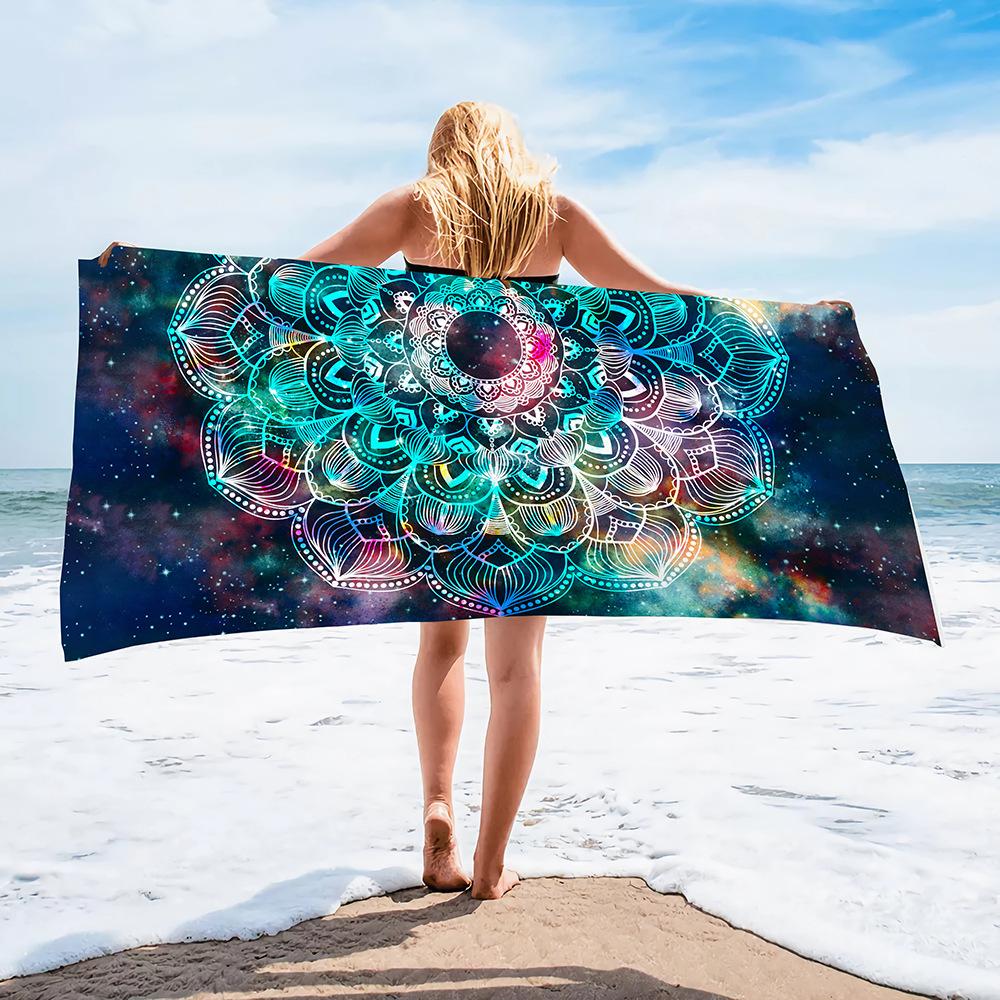 Microfiber Beach Towel Digital Printing Quick-Drying Double-Sided Velvet Class A Large Bath Towel Plus Towel