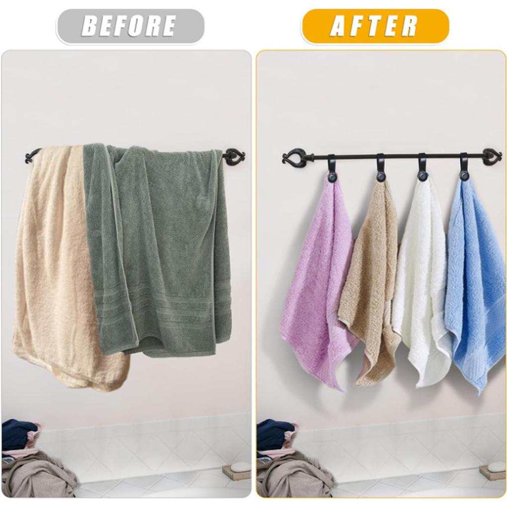 Magnetic Towel PU Circular Towel Portable Hat Backpack Clip Hanging Black Durable and Saving Kitchen and Bathroom