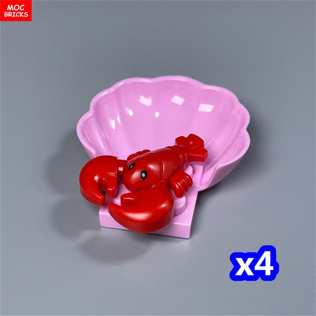 MOC Bricks Ocean Animal Plant Coral Sea Scene Shark Octopus Manta Fish Clownfish Building Blocks Toys Children Gift