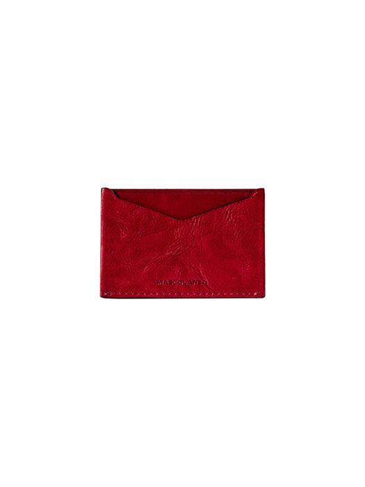 Mascolanza Italy Vegetable Leather Slim Business Card Wallet (red)