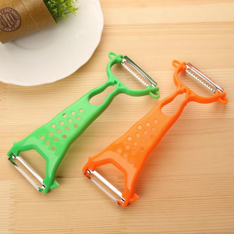 Dual-Headed Multi-Functional Peeler: Lobster, Fruit, Potato, Garlic Press, Hole Digger & Rotating Scraper