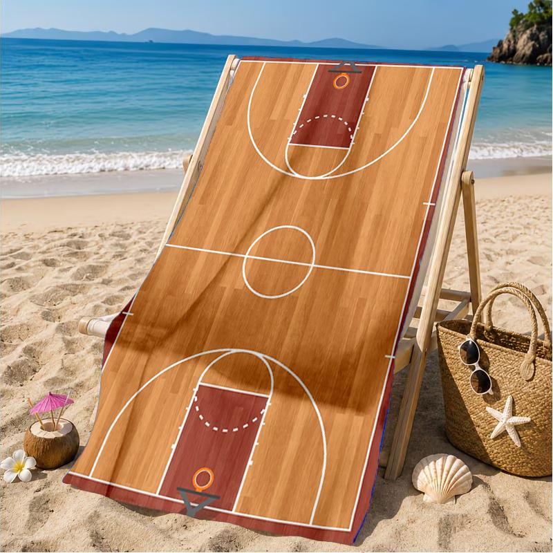 Basketball On Fire And Ice Beach Towel, Microfiber Beach Towel, Perfect For Pool, Beach, Travel, Home Decor Beach Party Fan Gifts