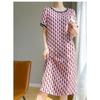 Satin-Kleid mit Rundhalsausschnitt für Damen im Sommer Neuer Stil Locker Große Größe Modisch Kurzärmelig Midilanger Rock