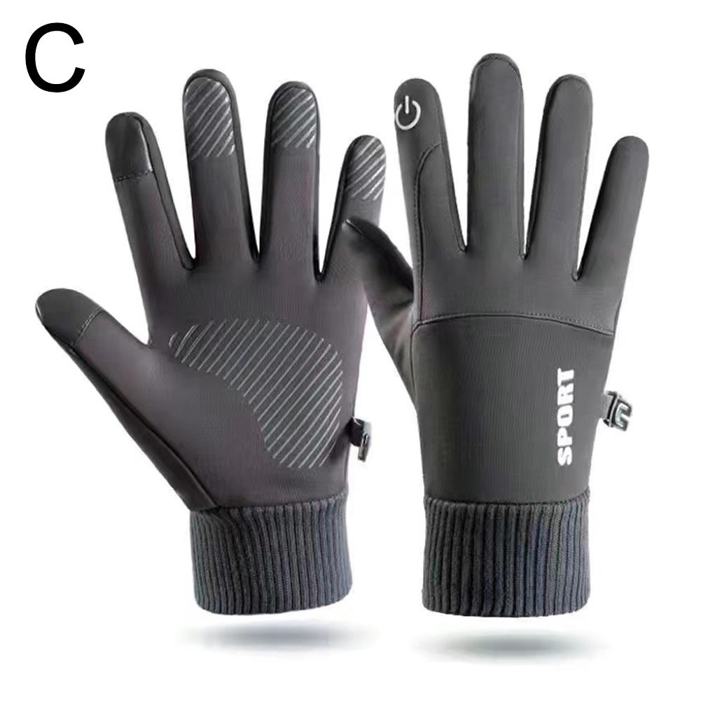 Autumn Winter Warm Men's Gloves Outdoor Cycling Sports Waterproof Touch Screen Glove For Men Women Plush Warm Slip-Proof Gloves