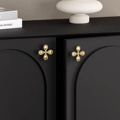 Mid Ancient Style Handle, Antique Bronze Color, Four Leaf Clover, Simple, Drawer Wardrobe Door, Cabinet Drawer Cabinet, French Retro Handle