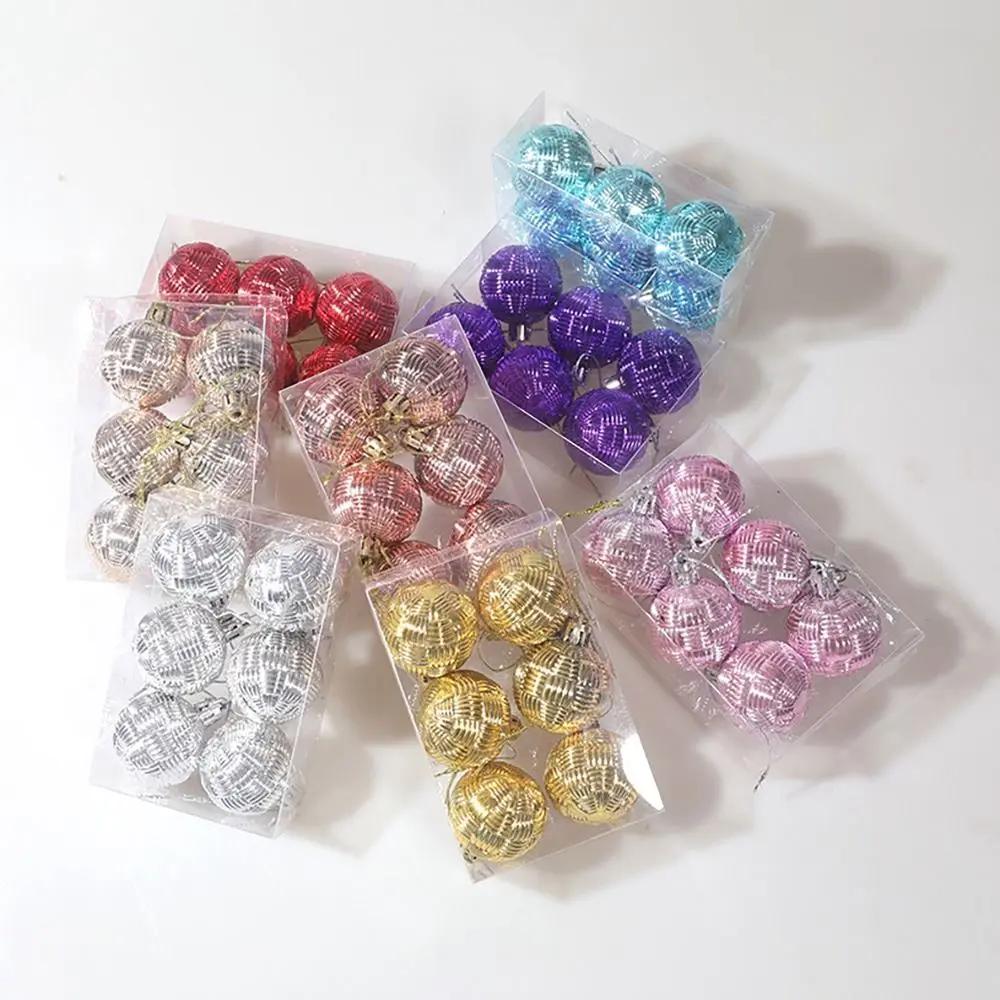 6pcs/Set 4CM Christmas Ball Ornaments Set Plastics Christmas Tree Pendant Decoration Merry Christmas Decoration Accessories