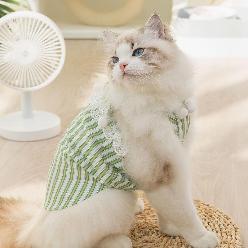 

Spring and summer new cat lace-up thin suspender small puppy teddy vest ragdoll cat pet clothes XL (recommended weight 11-7.5 kg) помаранчевий