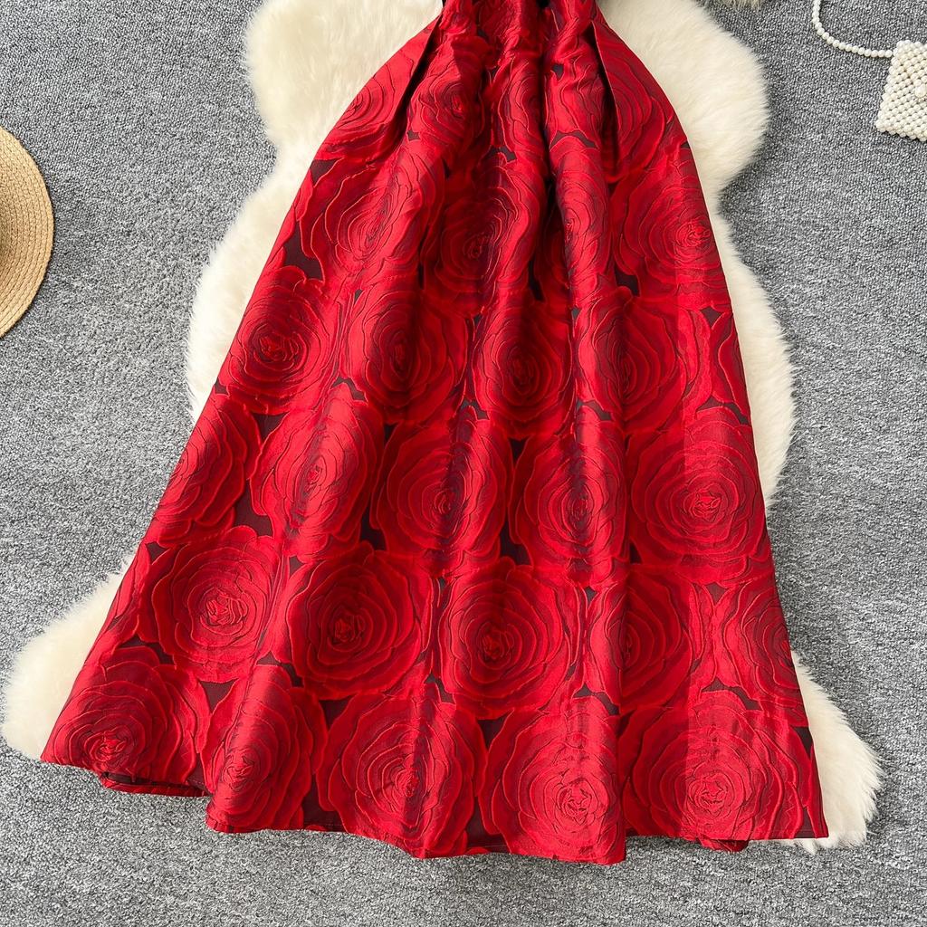 Designer RunwayNew Summer Fashion Vintage Women Sexy V Neck Jacquard High Quality Casual Party Boho Holiday Dresses