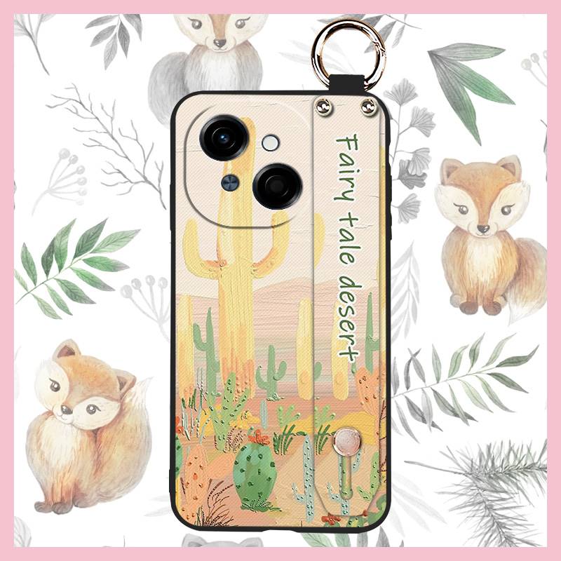 Protective Anti-knock Phone Case For Tecno POP9 4G/Spark GO 1/KL4 Flower Phone Holder Ring Kickstand Dirt-resistant