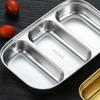 304 Stainless Steel Divided Plate with Multiple Sections Ideal for Family Meals School Lunches and Office Bento