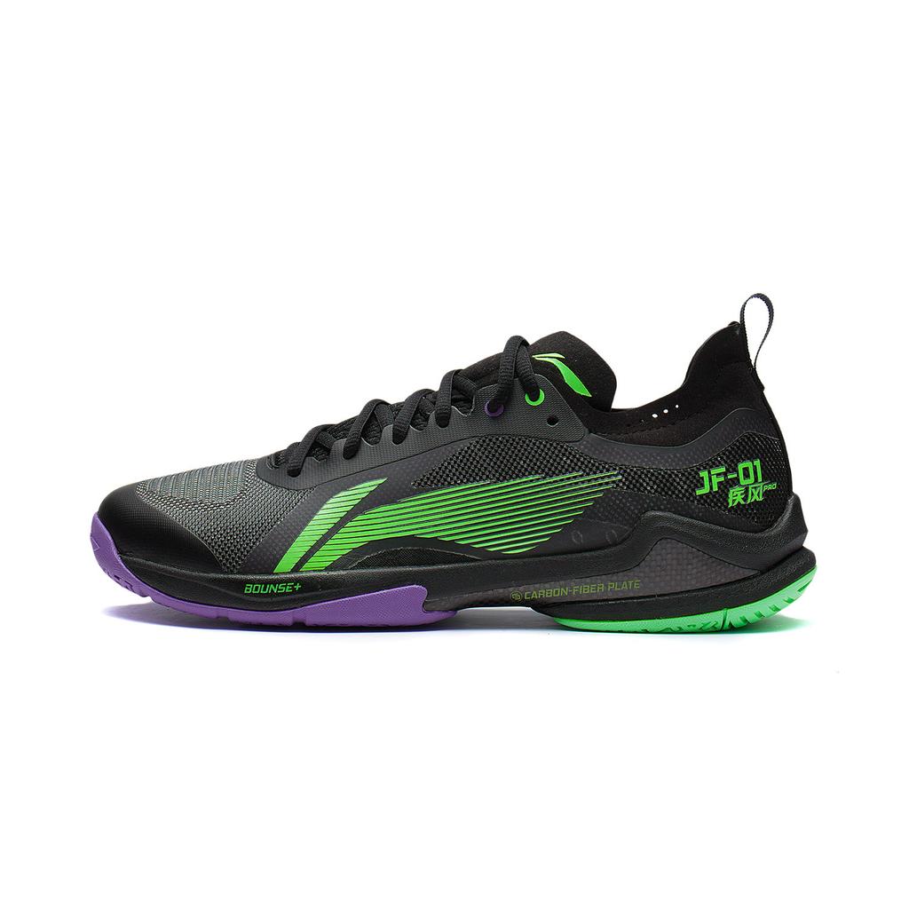 Li Ning Sprint Pro Badminton Shoes Unisex Low Top Black/Green AYAS012-2