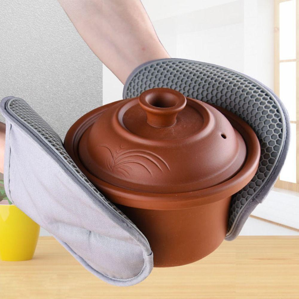 Anti-scalding Kitchen Oven Gloves Heat Resistant Potholder Oven Mitt Pot Pad  Cooking
