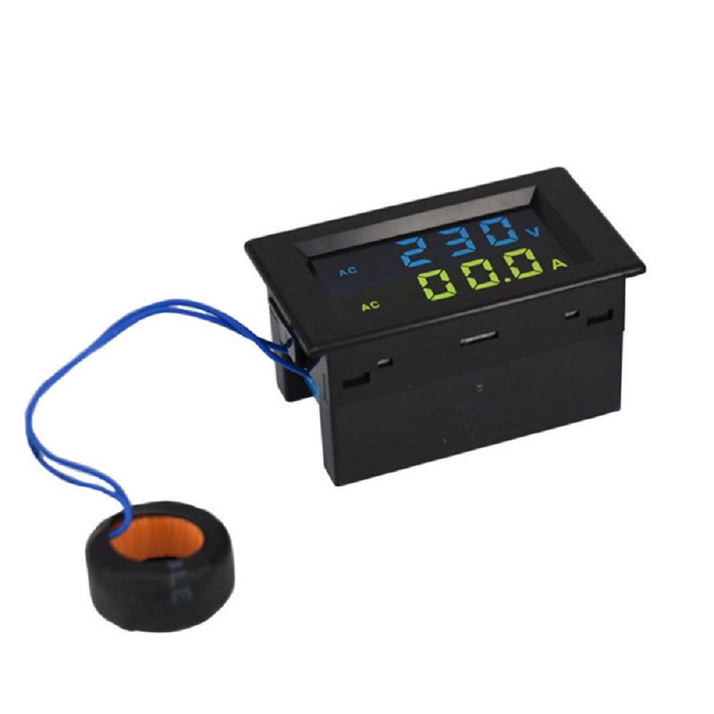 1pc Dual Display LCD Digital AC Voltmeter Ammeter 80-500V 100A Current Voltage Meter For Electrical Systems