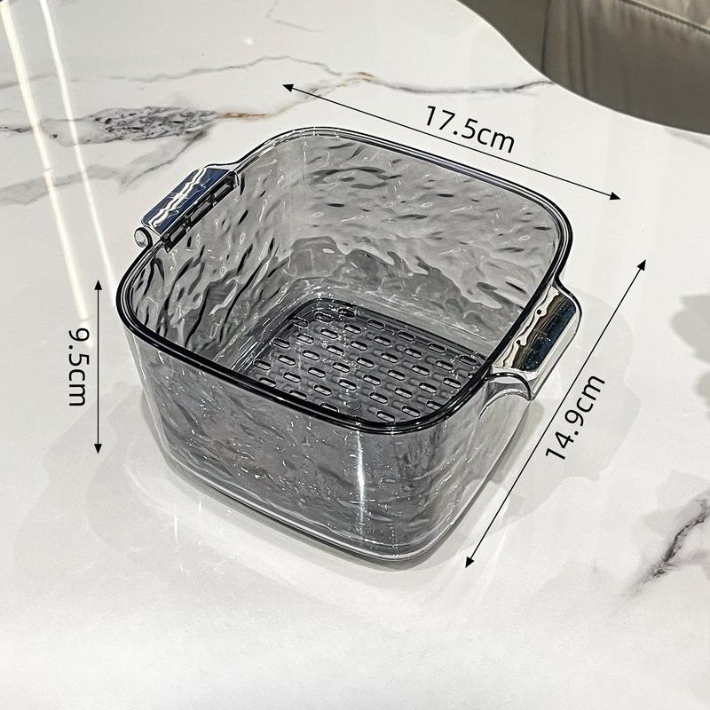 

Двухслойный таз для мытья овощей, корзина для слива, пластиковая тарелка для фруктов для гостиной, кухонный фильтр для воды и корзина для мытья Medium серый/серебряный