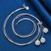 Charm 925 Sterling Silver Exquisite Rose Flower Pendant Necklace Women Fashion Party Wedding Gift Jewelry
